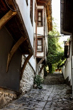 Plovdiv eski şehrin dar sokakları