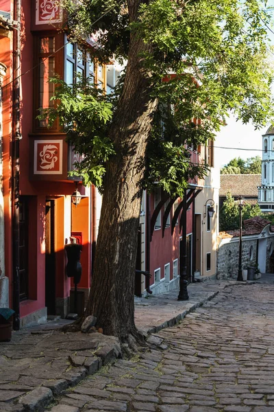 Plovdiv eski şehrin dar sokakları — Stok fotoğraf