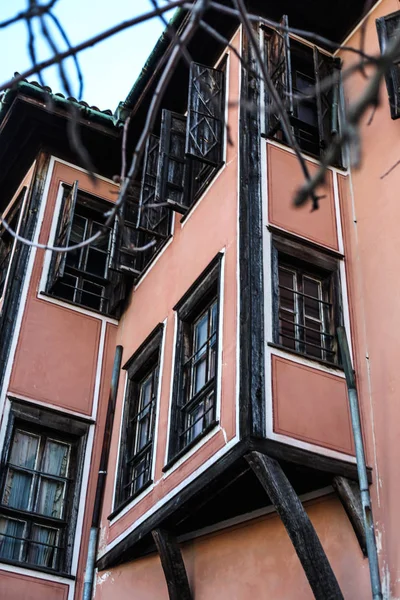 eski cadde görünümü ilginç Plovdiv içinde evler