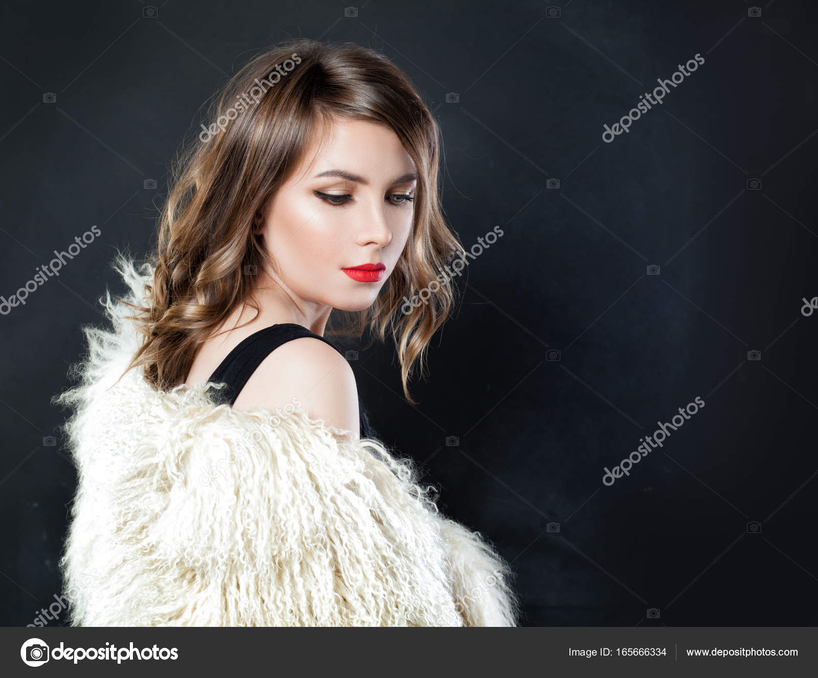 Curly Bob Black Girl Perfect Fashion Model With Curly Bob