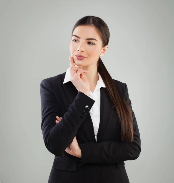 Business kvinna i kostym tänkande. Idé, planering — Stockfoto