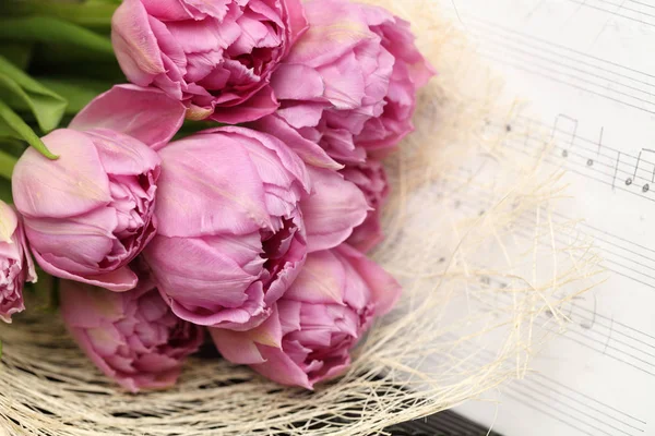 Tulpan blommor, musik inspiration bakgrund — Stockfoto