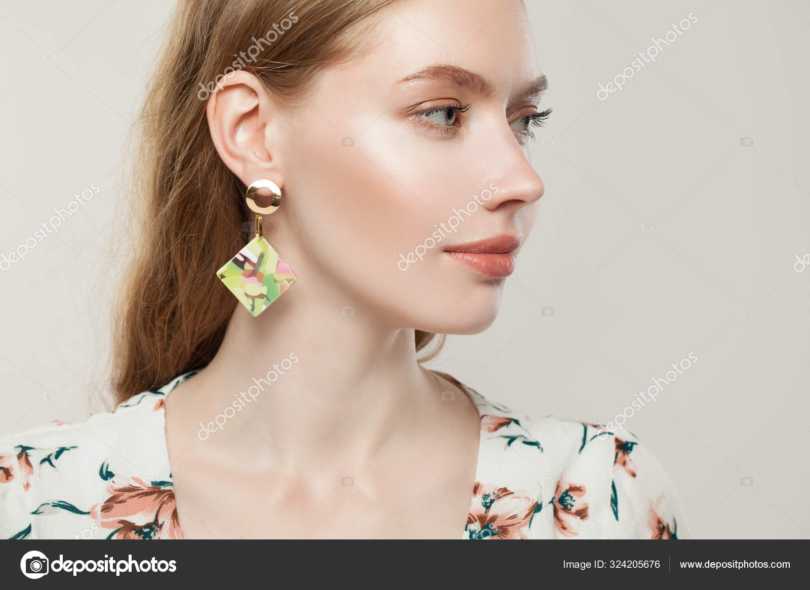 Jewelry for ear piercing and body piercing on white background