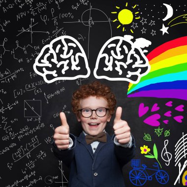 Happy childhood. Joyful child portrait