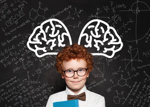 Cute genius kid student in glasses portrait — ストック写真