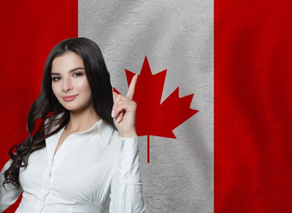 Bandera Con Bandera Canadá Viajar Aprender Inglés Francés — Foto de Stock