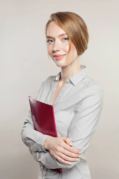 Successful Smart Woman Documents White — Stock Photo, Image