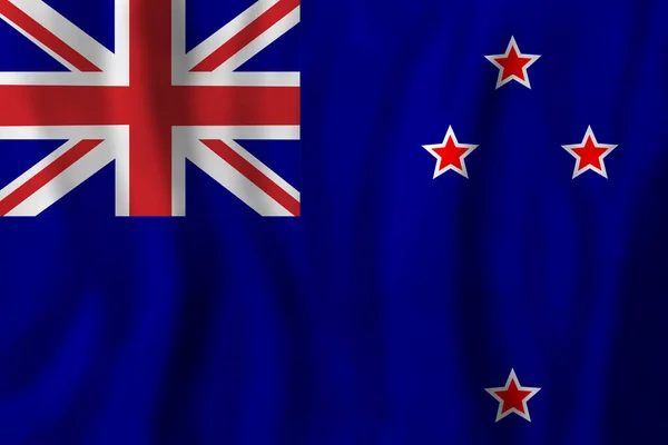 影と太陽の光でニュージーランドの旗の背景 — ストック写真