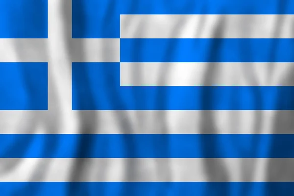 Greece Flag Background Silky Shiny Texture — Stock Photo, Image