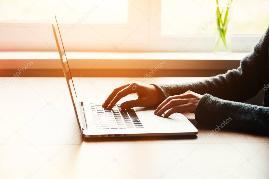 woman working with laptop 
