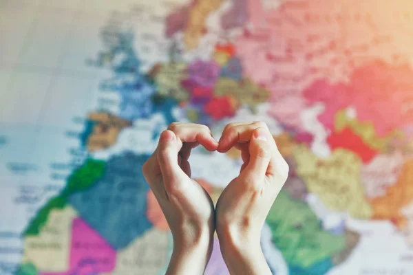 Hands in heart shape with love — Stock Photo, Image