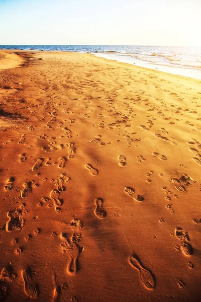 Αμμώδης Παραλία Ίχνη — Φωτογραφία Αρχείου