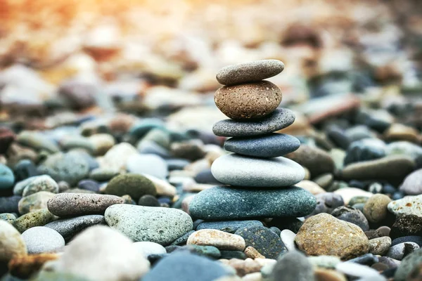 Sea Pebble Stones Tower Beach Balance Harmony Concept — Stock Photo, Image