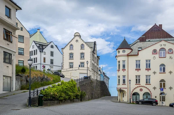 Vecchie case di Alesund, Norvegia . — Foto Stock