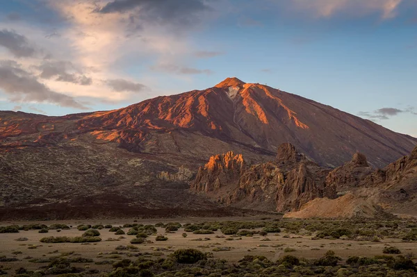 Sunset at Teide national reserve, Tenerife — Stock Photo, Image