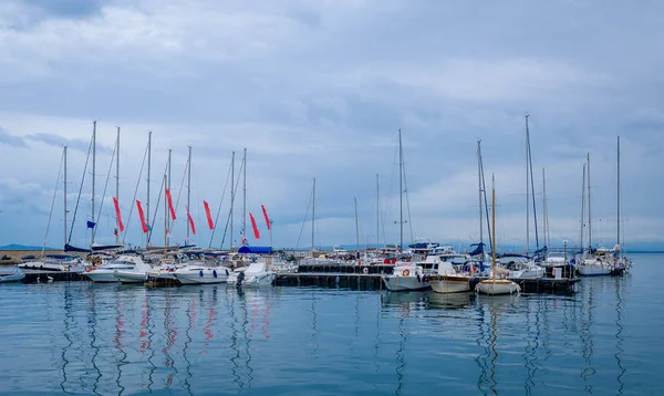 Sailing boats at Porto Santo Stefano marina — стоковое фото