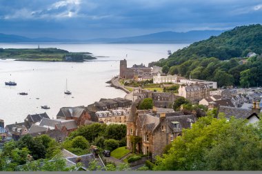 Oban aerial view from viewpoint at McCaigs tower