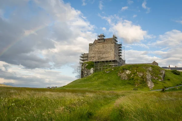 Duart Castle restauratie Rechtenvrije Stockfoto's