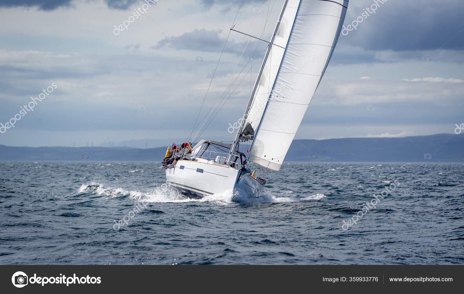 New Sailing Yacht Going Fast And Beautiful Stock Photo By C Steffus