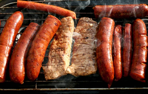 Barbecue grill sausages — Stock Photo, Image