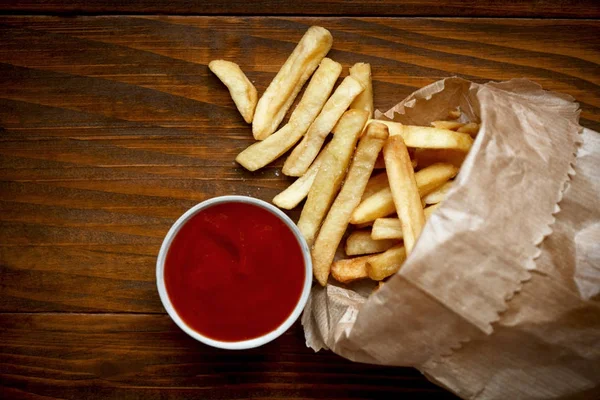 Sült Krumpli Ketchuppal — Stock Fotó