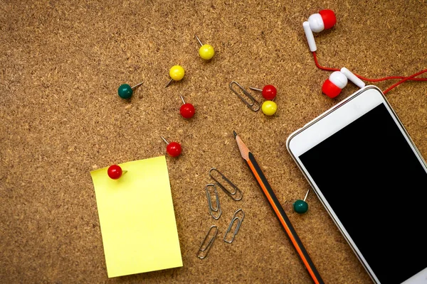 Office School Supplies Wooden Table — Stock Photo, Image