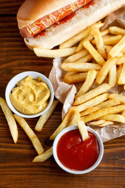 Hot Dog French Fries Restaurant Stock Picture