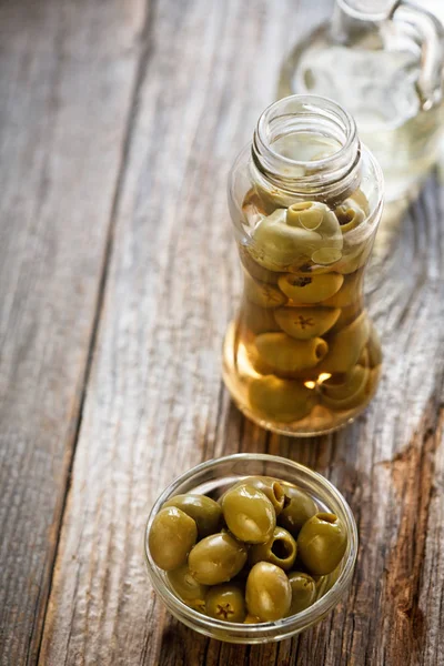 Fresh Olives Wooden Table — Stock Photo, Image