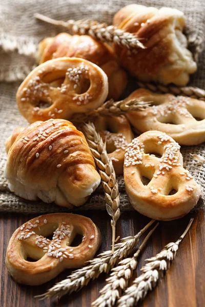 Pretzels Och Olika Bageriprodukter — Stockfoto