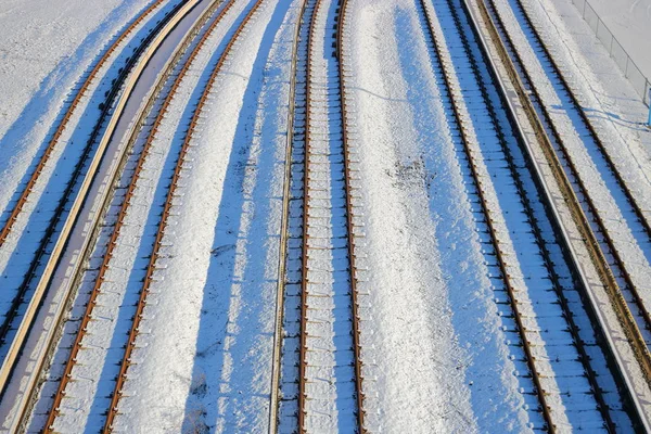 Vinter tågspåren — Stockfoto