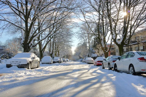 Rues hivernales enneigées de Vancouver — Photo