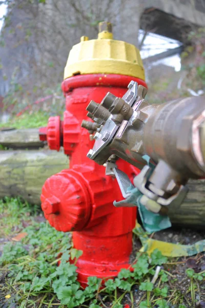 Fire Hydrant Outlet Cap and Connection — Stock Photo, Image