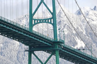 Winter Mountains and Lions Gate Bridge clipart