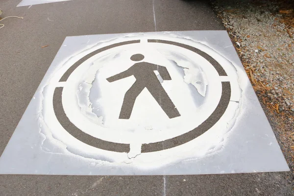 Stencil to Mark Walkway for Pedestrians — Stock Photo, Image