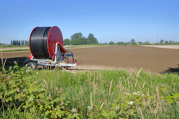 Irrigation Wheel and Farm Acreage — Stock Photo, Image