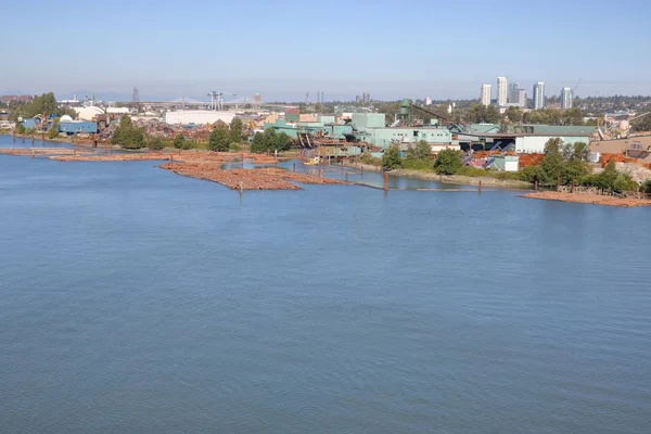 Güney Vancouver ve Fraser Nehri — Stok fotoğraf