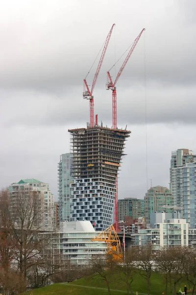 Casi Aparentemente Para Desafiar Gravedad Este Edificio Actualmente Construcción Uno — Foto de Stock