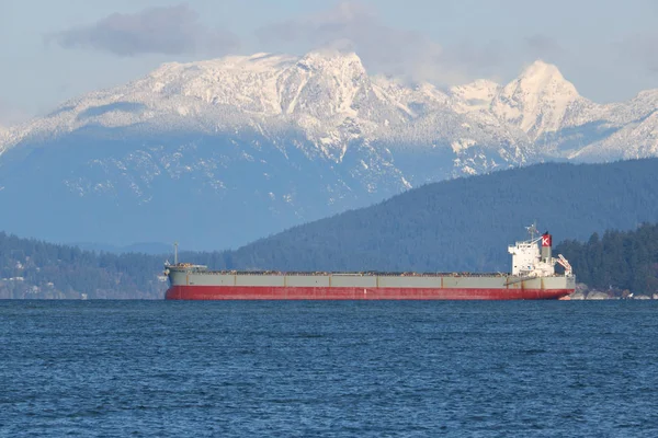 Eternal Bliss Large Bulk Carrier Flying Singapore Flag Sits Vancouver — стоковое фото