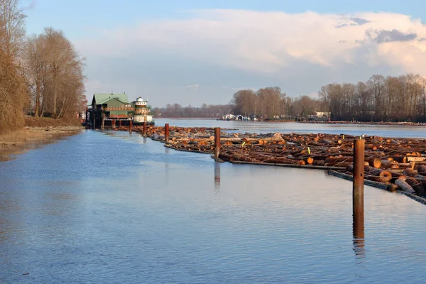 Fraser River Południowej Części Większość British Columbia Kanada Wiele Wysięgniki — Zdjęcie stockowe