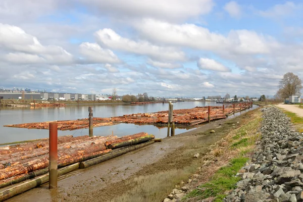 Pomimo Dużych Riverfront Przemysłu Droga Nadal Stanowi Piękny Widok Okolicy — Zdjęcie stockowe