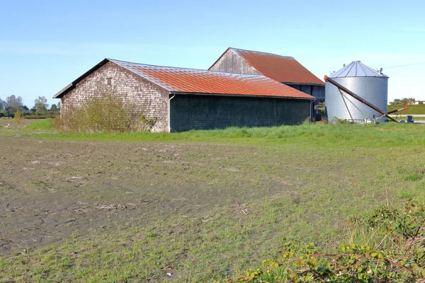 All Inizio Della Primavera Terreni Agricoli Sterili Fronte Edifici Saranno — Foto Stock