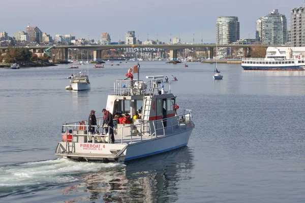 Vancouver Fire Boat Vancouver False Creek Training Drills Canada West — Stock Photo, Image