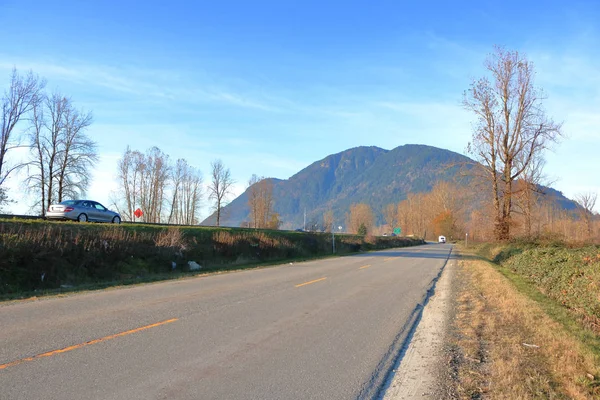 Wide View Parallel Highway Runs Fraser Valley Southern British Columbia — Stock Photo, Image