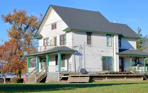 Drei Viertel Profil Ansicht Eines Typischen Nordamerikanischen Bauernhauses Aus Den — Stockfoto