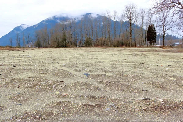 Vue Panoramique Paysagère Phosphate Jaune Répandu Dans Champ Rural Qui — Photo