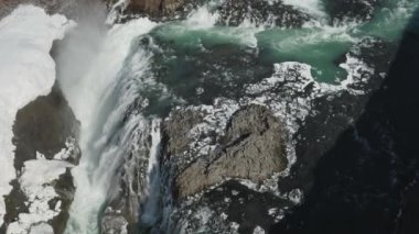 Gullfoss Falls doğal görünümü 