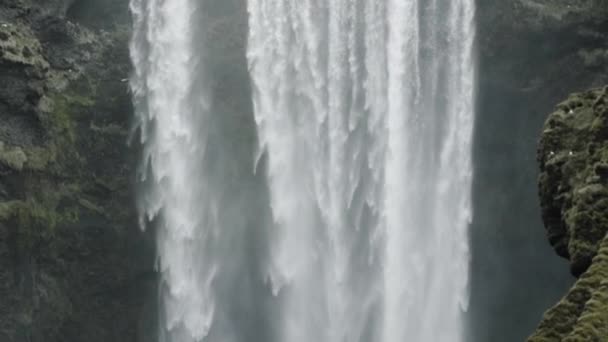 Majestoso Skogafoss na Islândia — Vídeo de Stock