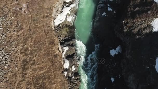 Gullfoss Hvita İzlanda'akan nehir — Stok video