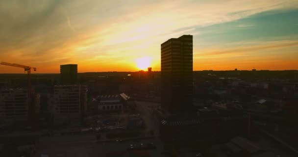 Vista del centro al atardecer, Aarhus, Dinamarca — Vídeos de Stock