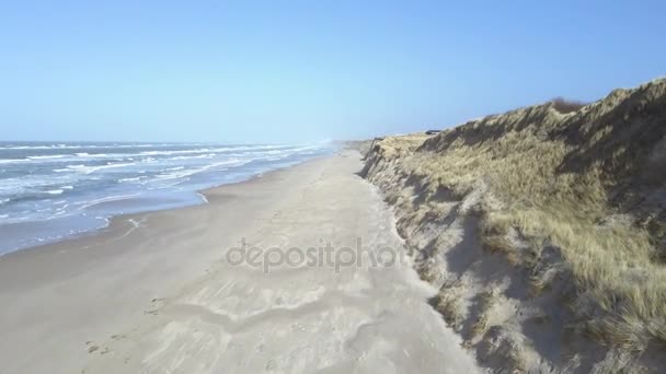 海岸 Loekken 海滩，丹麦 — 图库视频影像
